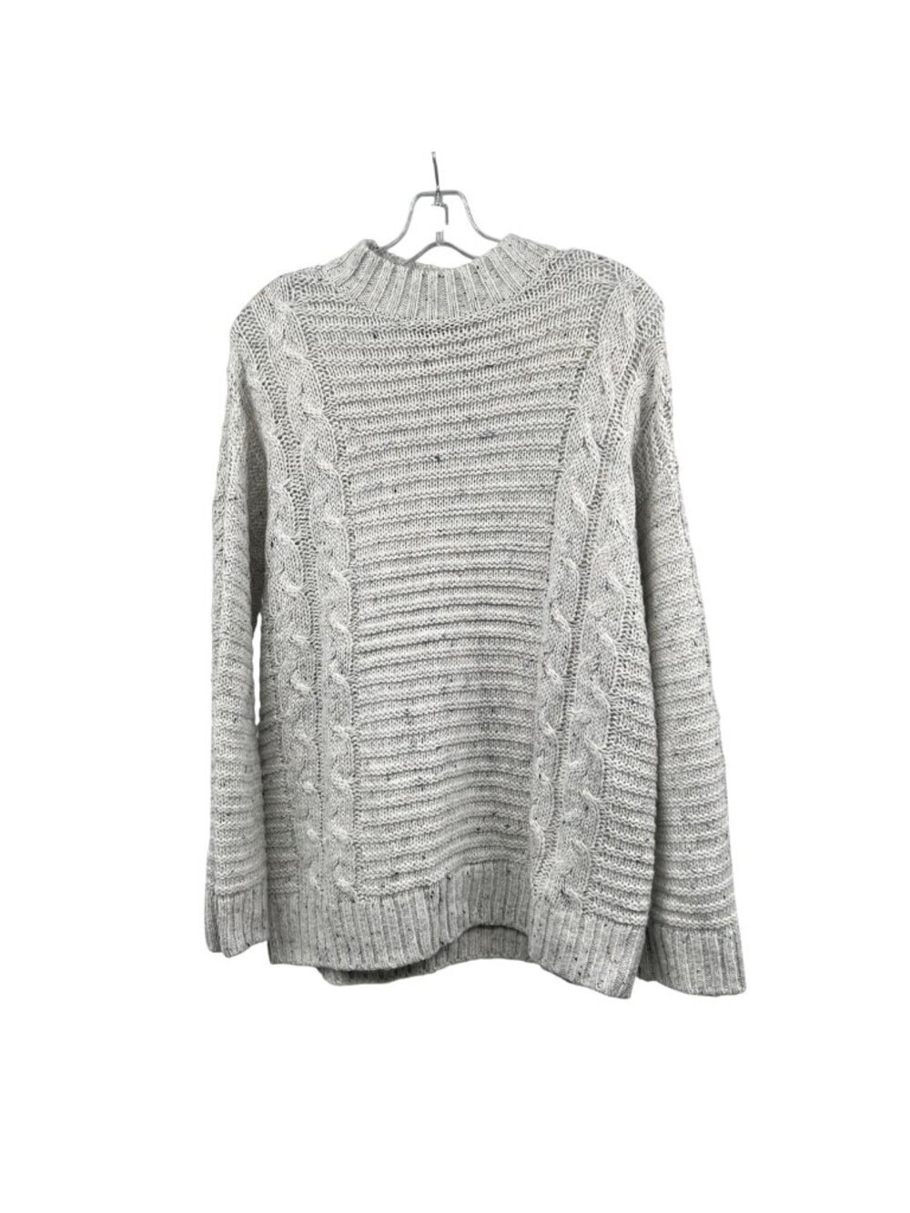 Loft Cable Knit Sweater Multicolor Speckled Long Sleeve Size Medium